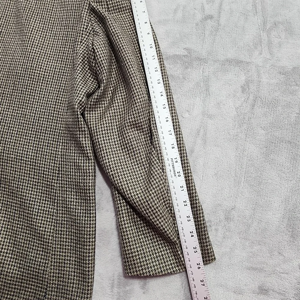 Vintage New England Collection Sport Coat Men 46L Brown Houndstooth Tweed Blazer